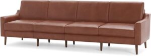 EASE MOOSE Modular Sectional Couch with Storage, Faux Leather Sectional Modular Sofa Sectional Sofa for Living Room Brown