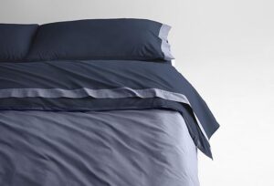 Casper Sleep Soft and Durable Supima Cotton Sheet Set, Queen, Navy/Azure